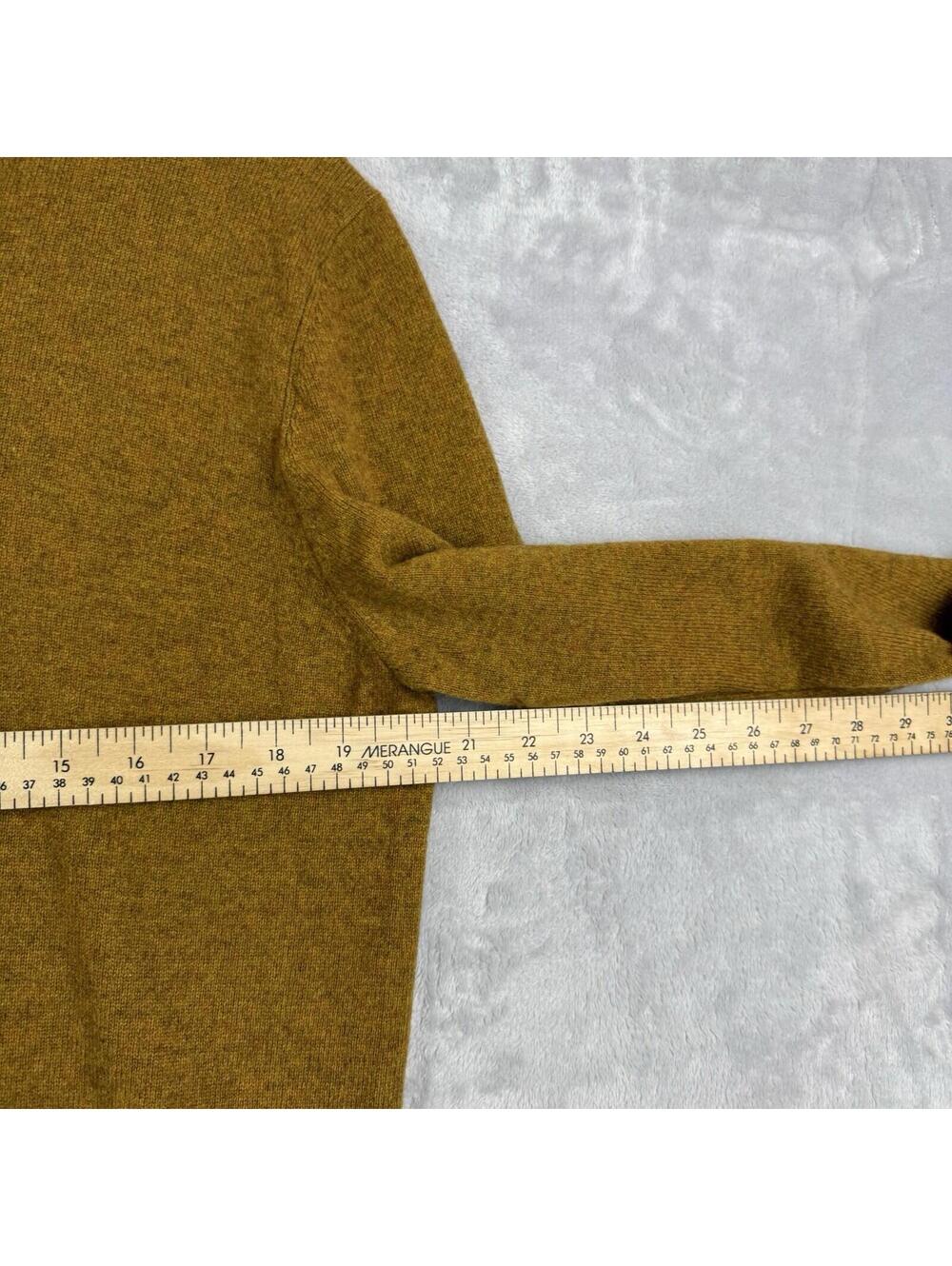 Black Brown 1826 100% Cashmere V-Neck Sweater Mustard Gold Mens M Quiet luxury - Picture 6 of 8